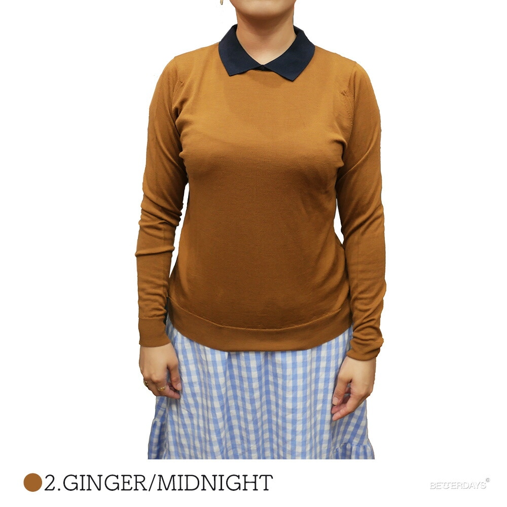 SALE／20%OFF】ニットポロシャツ プルオーバー 長袖 30G クレリック 30