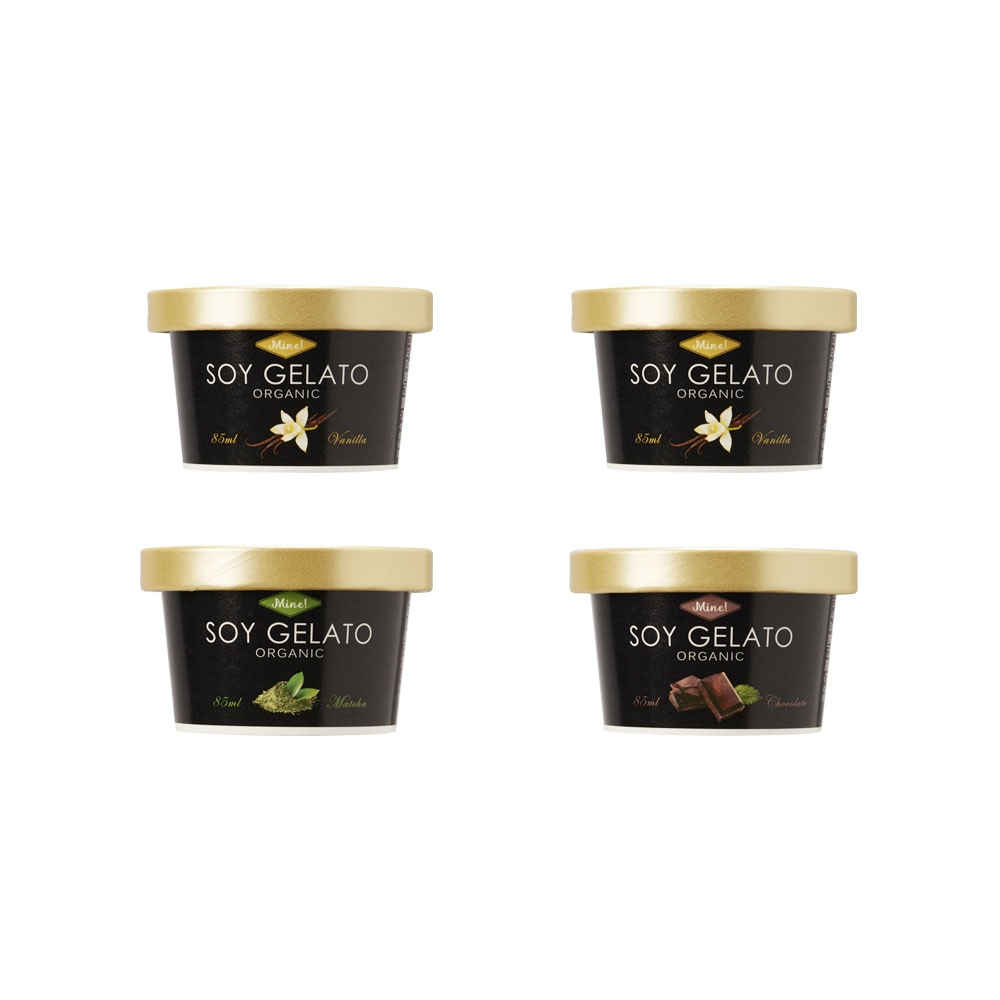 豆乳アイス】Mine! オーガニックSOYジェラート85mlx4個セット（ﾊﾞﾆﾗ×2