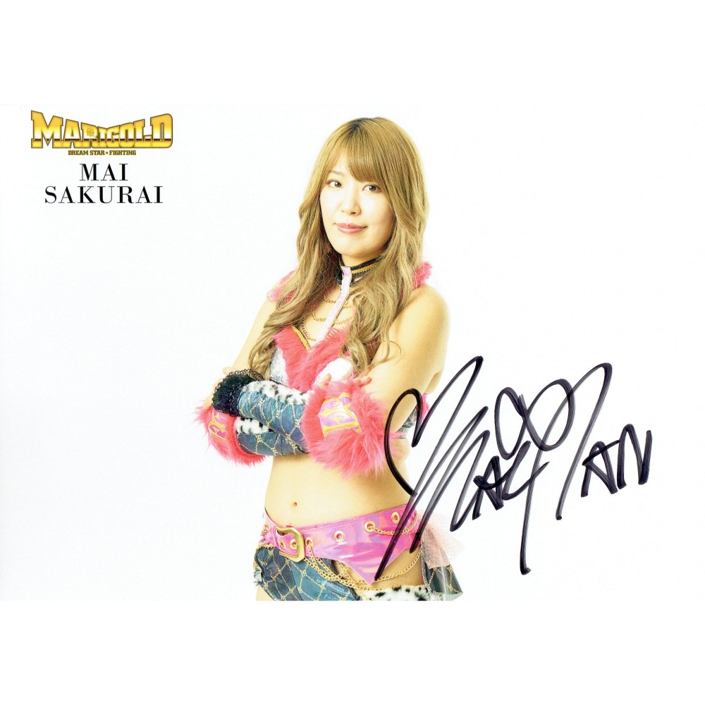 女子プロレス マリーゴールド 直筆サイン入りカード 桜井麻衣 トレカ