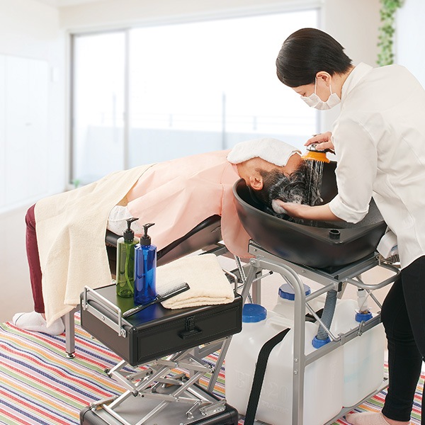 移動式シャンプー台 St 折り畳み式 高さ87.8×幅72.6×奥行63cm 訪問美容