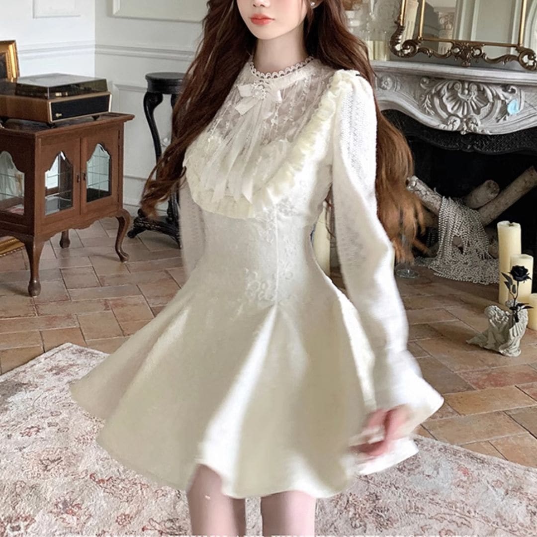 総レースクラシカルワンピース(NO.061020)【WHITE】 | Dress | Bouquet