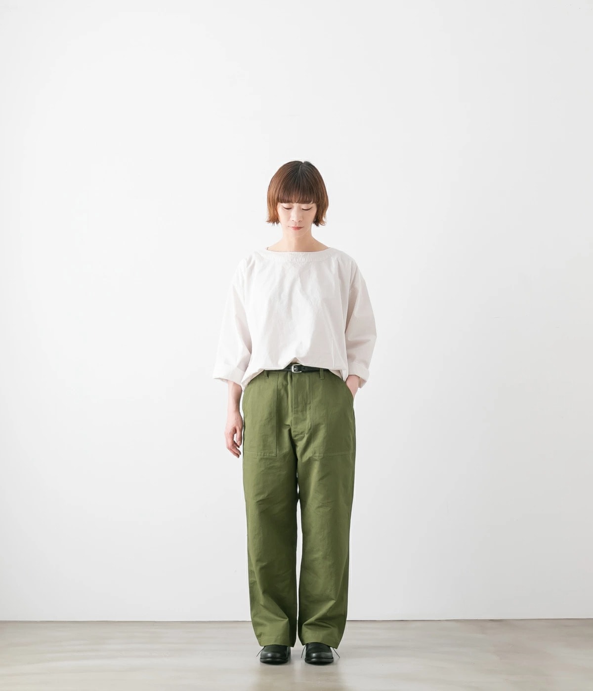 HTS エイチティーエス LINEN KERSEY BAKER PANTS コットン リネン