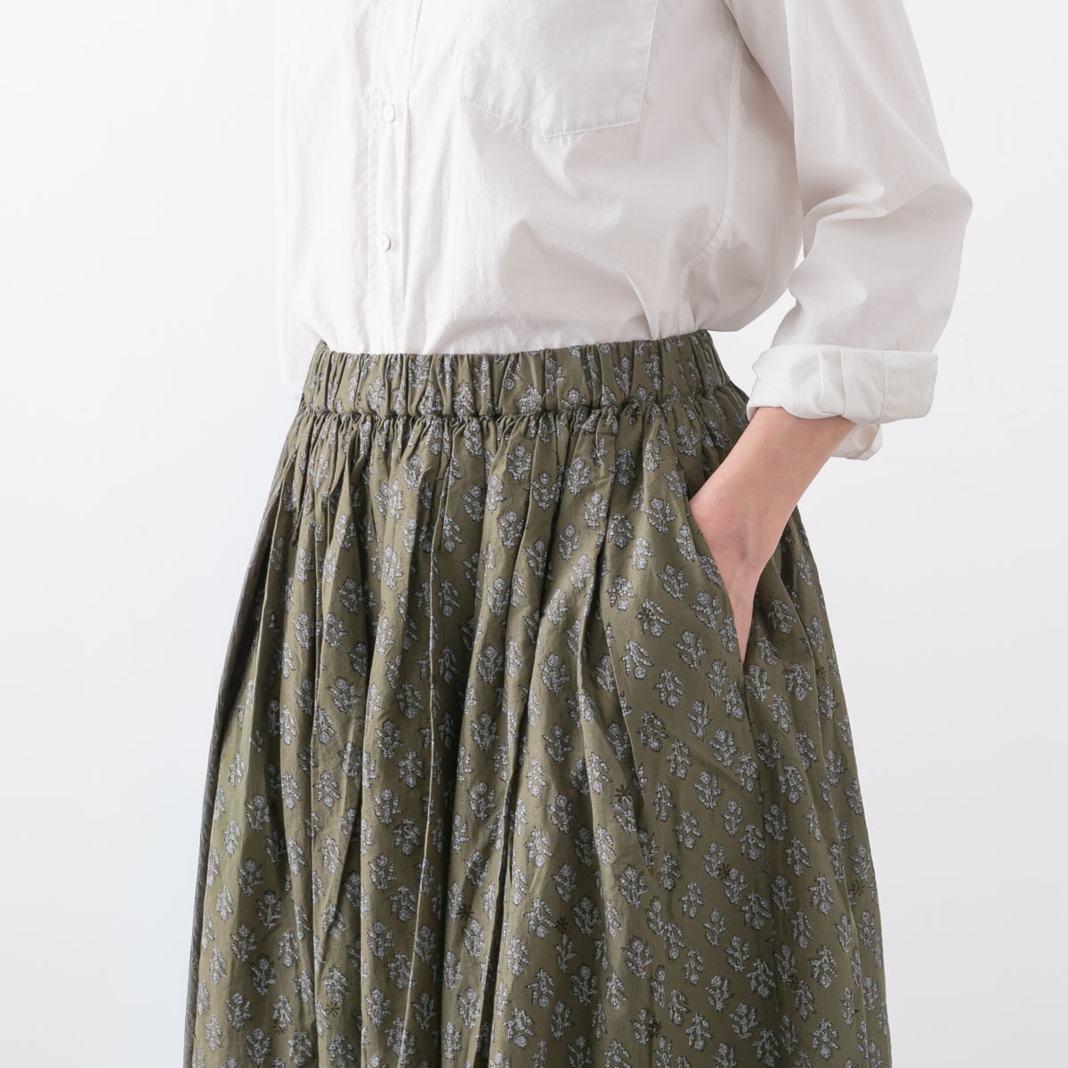 maison de soil メゾンドソイル RAJASTHAN TUCK GATHERED SKIRT WITH