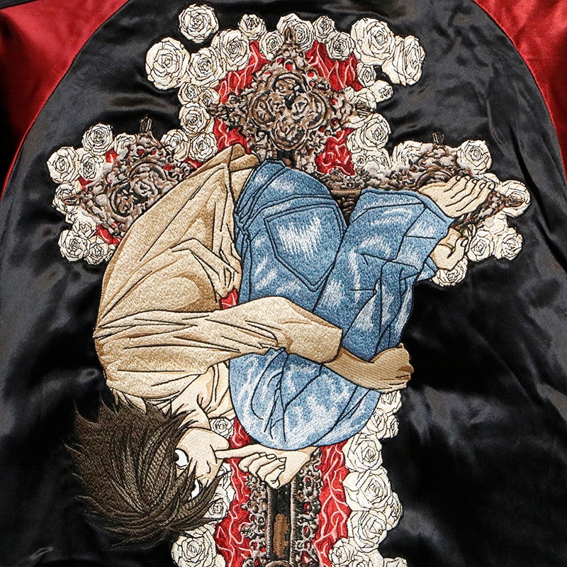 P.N.UNDERGROUND × DEATH NOTE エル 刺繍 リバーシブル スカジャン
