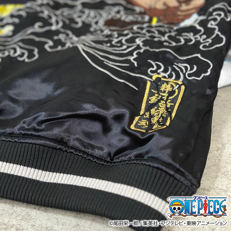 絡繰魂 × ONE PIECE エース×白ひげ リバーシブルスカジャン 刺繍 リバ