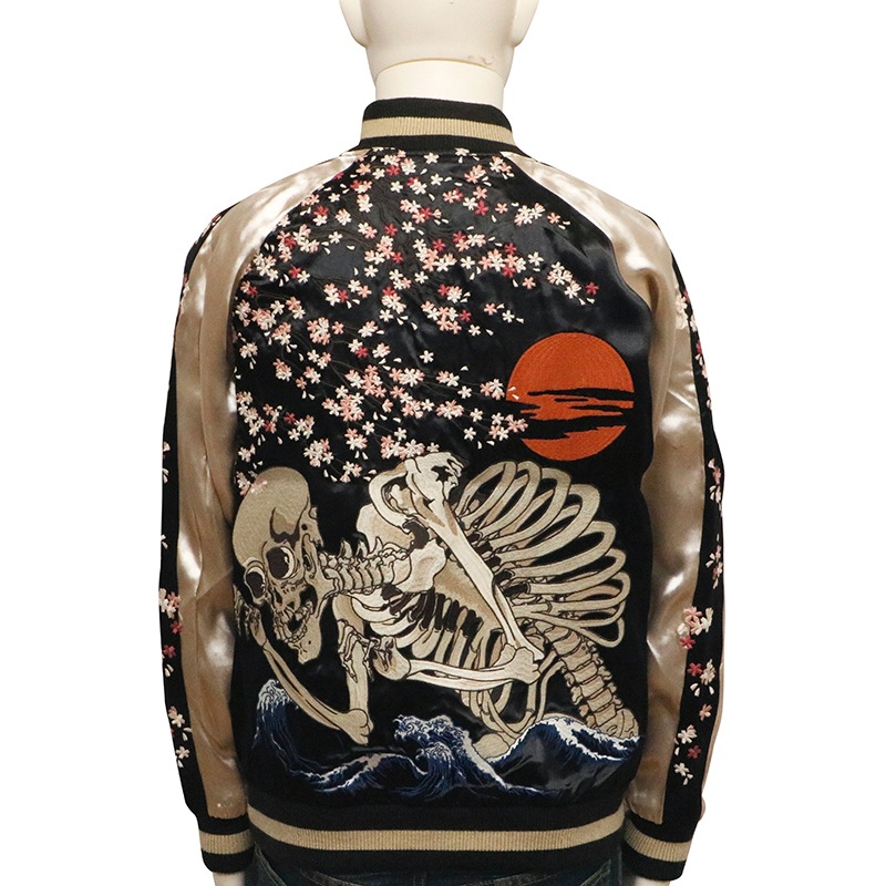 古都古都 ことこと ガシャ髑髏 柄 リバ－シブル スカジャン （ KTJK