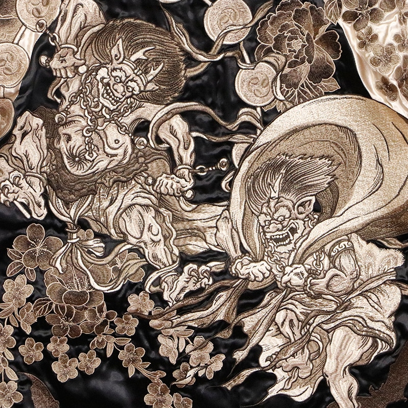 絡繰魂 粋 からくりだましい いき 風神雷神 和美 柄 刺繍 和柄 リバ