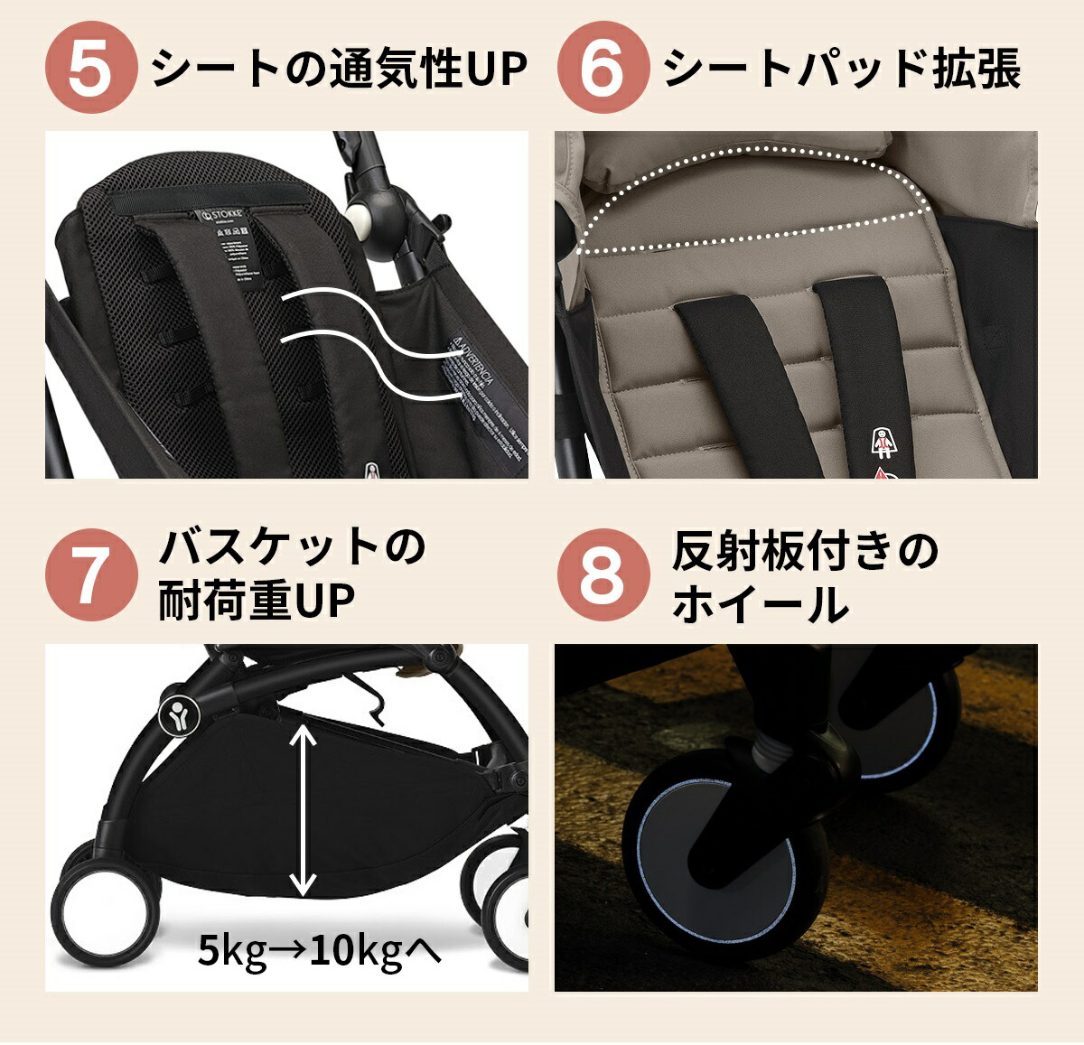 STOKKE YOYO3 0+6+ベビーカー ブラックフレーム ｜ ブリベビ