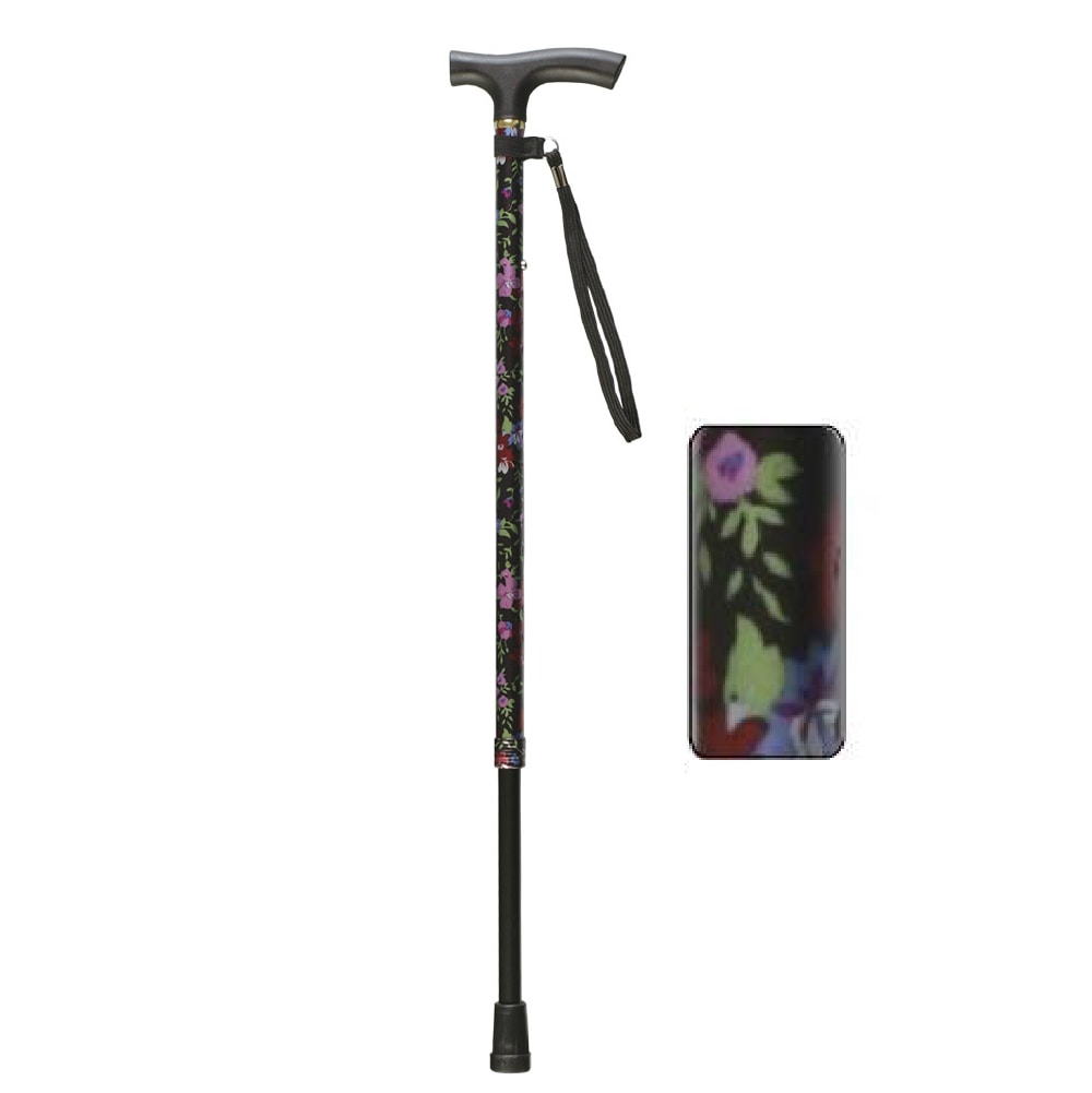 軽量アルミ製ステッキ さぽ～と 雨にも負けず 黄花柄 ｜ 杖・ステッキ