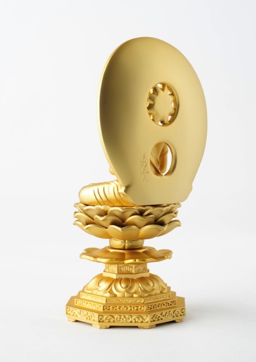 仏像】大日如来 - 合金製 純金メッキ仕上げ 総高15.5cm 高岡銅器