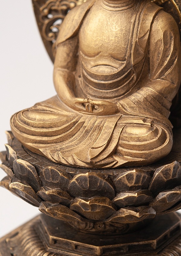 仏像】阿弥陀如来 戌・亥年の守護本尊 身丈2寸 古美彩色仕上げ | 干支