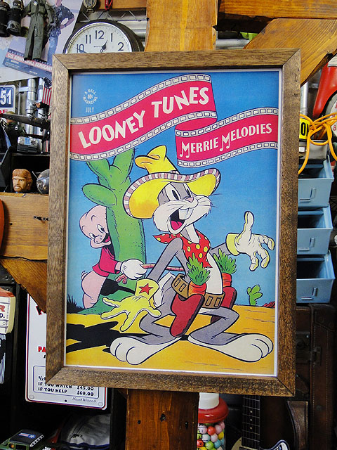 ポスターフレーム （バッグス・バニー/カウボーイ） ポスター＆木製