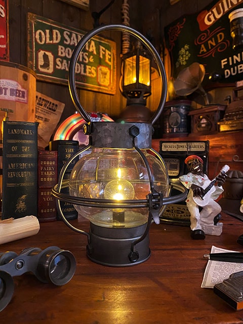 ダルトン LEDランタン アンティークシルバー 単三電池式 （ラウンド