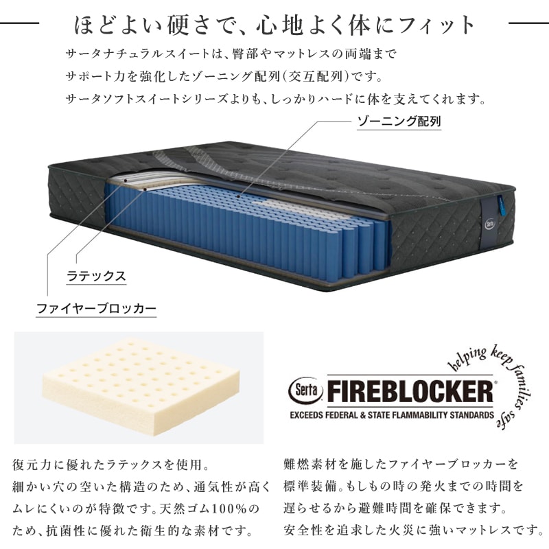 SDサイズ】ポケットコイルマットレス SERTA/サータ【Serta Natural