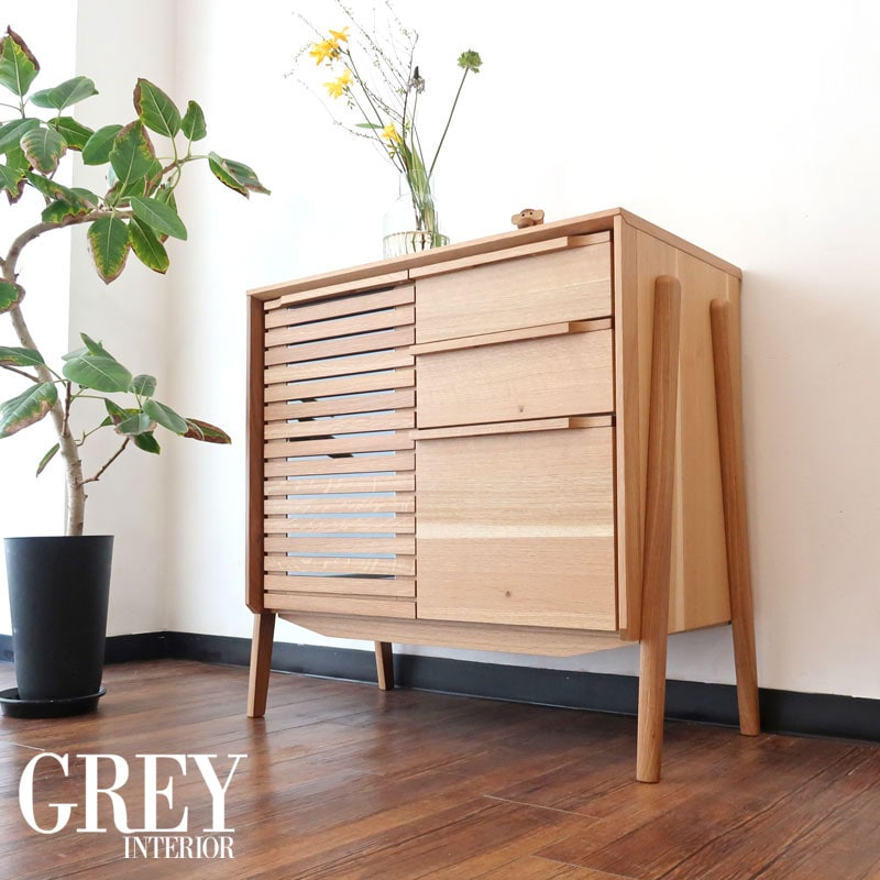 送料無料・開梱設置】幅85cm ウォールナット無垢材使用 リビングボード