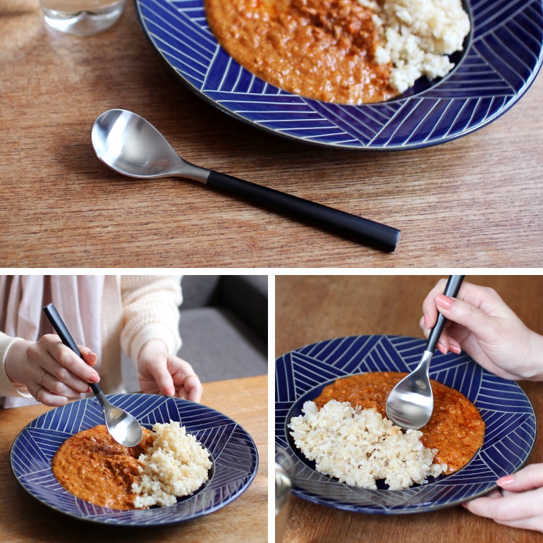 柳宗理 ヤナギ ソウリ｜黒柄カトラリー デザートスプーン 通販｜DUPON35