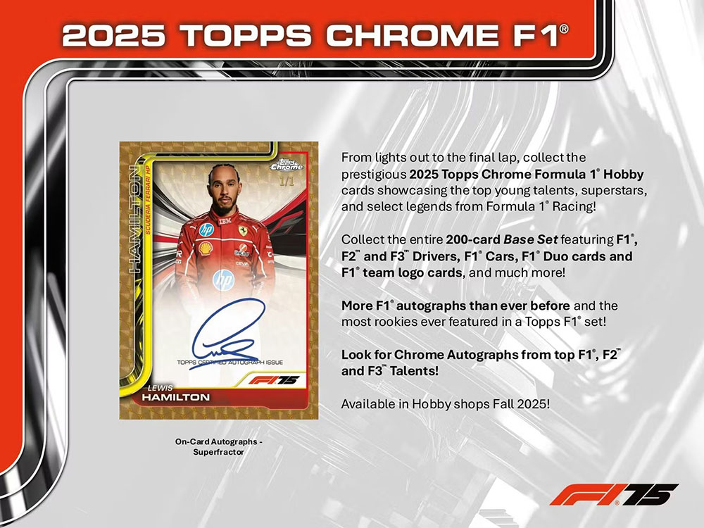 2025 Topps Chrome Formula 1 Hobby Box 1/23入荷！！店頭販売中