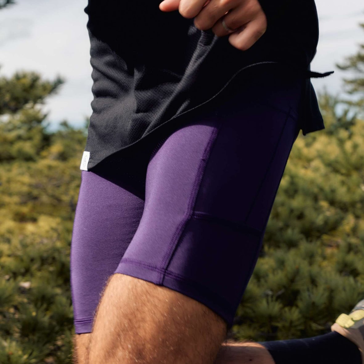 charbon / 10 POCKETS SHORT LEGGINGS(MEN) PURPLE