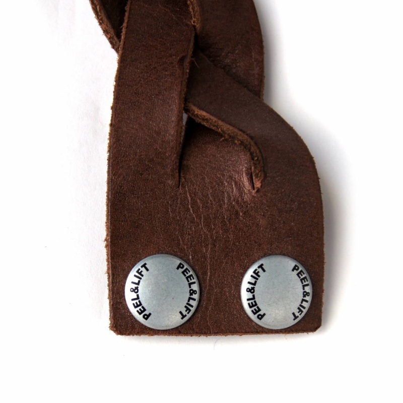 PEEL&LIFT ピールアンドリフト braided leather bracelet (wide) Brown