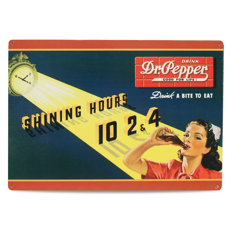 ブリキ 看板 ティンプレート Dr.pepper SHINING HOUR ドクターペッパー