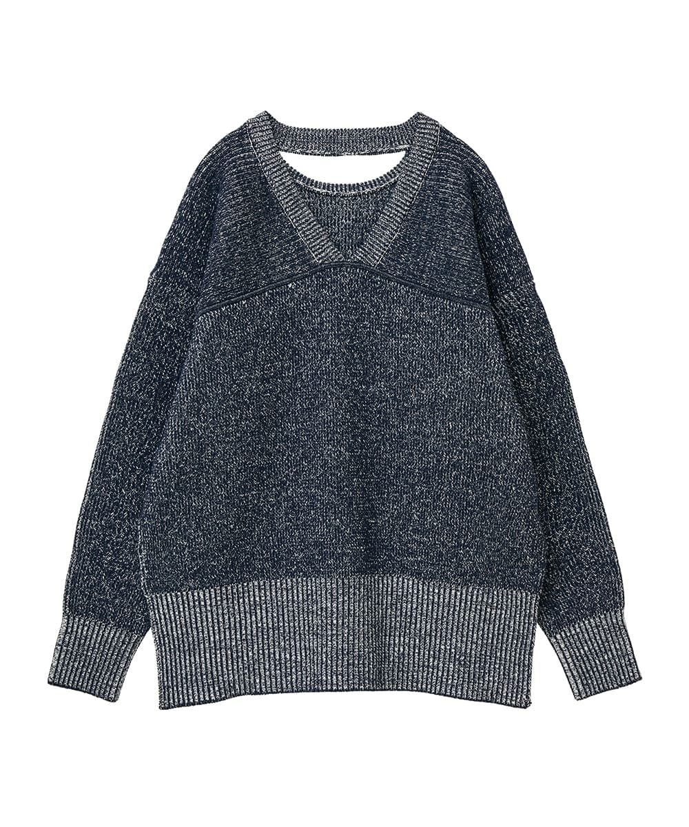 SALE】CLANE(クラネ) W FACE CUT NECK WIDE KNIT TOPS - COLDBECK