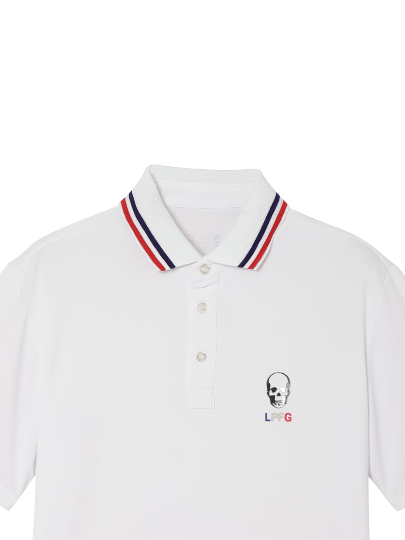 LPFG メンズ スカル＆トリコロール 半袖ポロシャツ |LUCIEN PELLAT