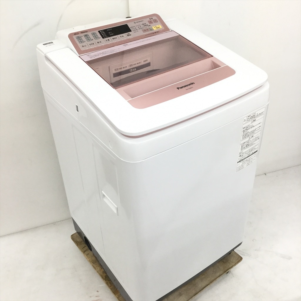 中古 全自動洗濯機 パナソニック 送風乾燥 8.0kg エコナビ NA-FA80H2-P