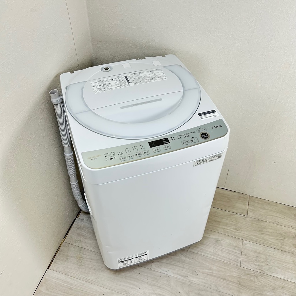 中古高年式 シャープ 7.0kg 全自動洗濯機 風乾燥 ES-GE7F-W 2022年製