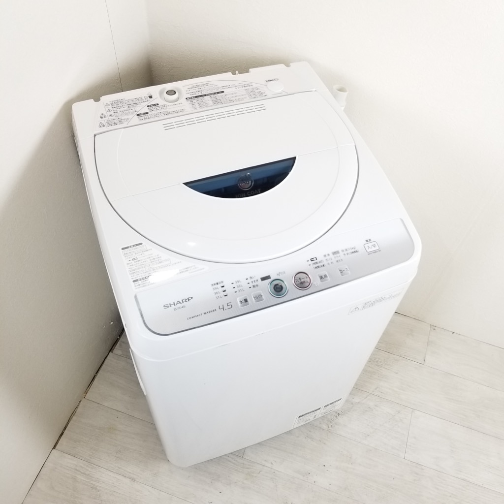 中古 4.5kg 洗濯機 シャープ ES-FG45L-H 2013年製 簡易乾燥機能付