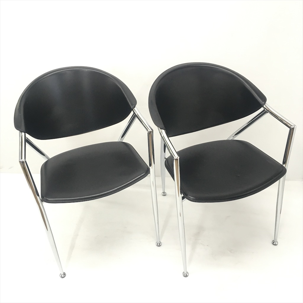 中古 Calligaris カリガリス Cicladi アームチェア レザー 2脚セット