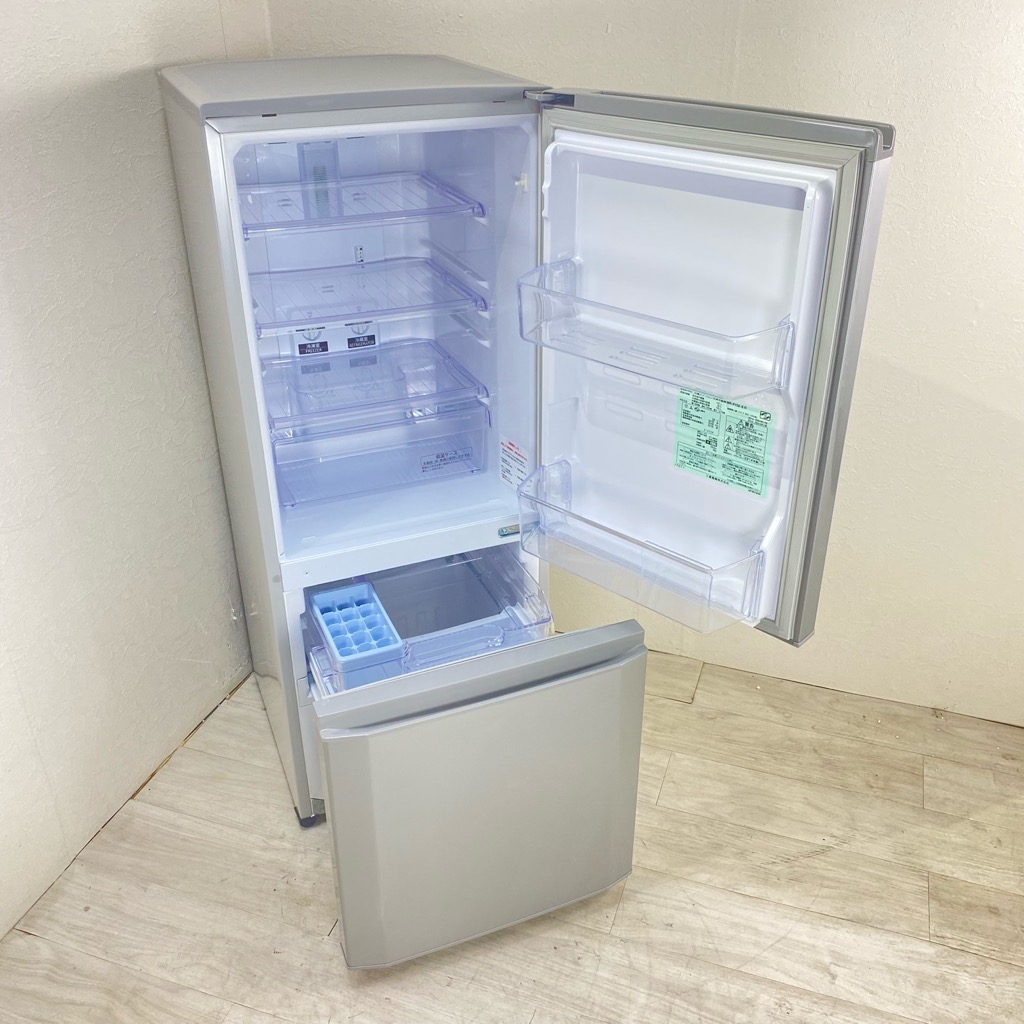 中古 146L 2ドア冷蔵庫 三菱電機 MR-P15X-S 2014年製 シルバー 自動
