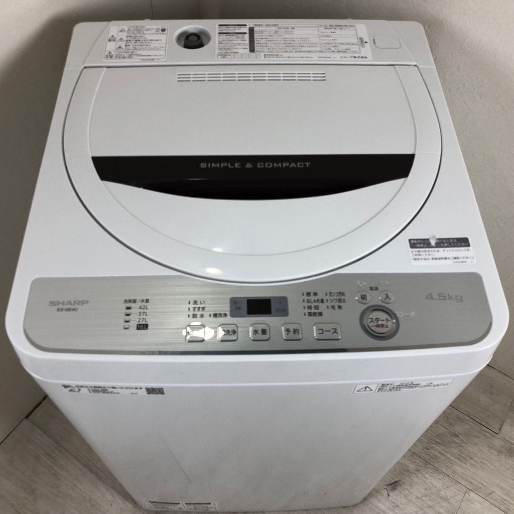 中古 全自動洗濯機 送風乾燥 4.5kg ブラウン系 シャープ ES-GE4C-T