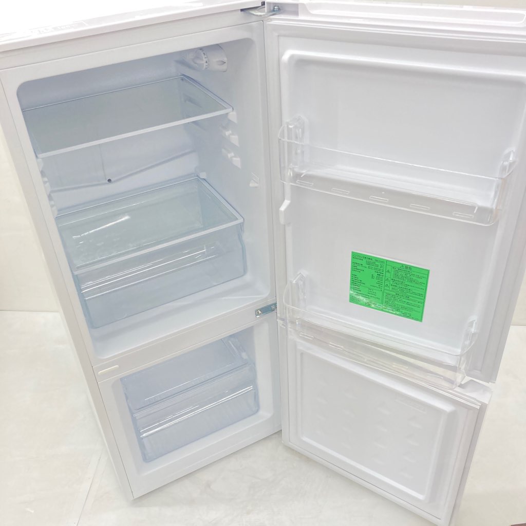 中古 117L 2ドア冷蔵庫 ヤマダ電機モデルYRZ-C12H1 2021年製 直冷式
