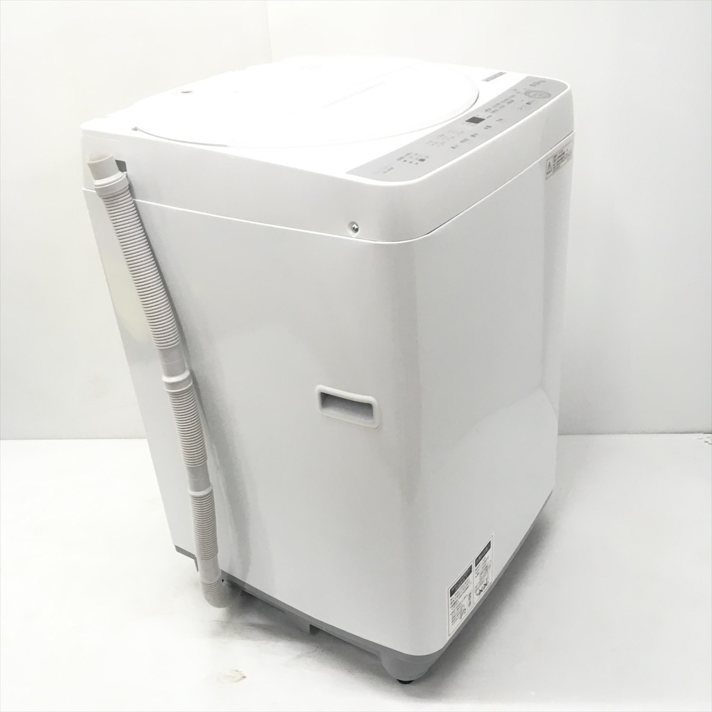 中古 高年式 2017年製 シャープ 全自動洗濯機 6.0kg 簡易乾燥機能付 ES