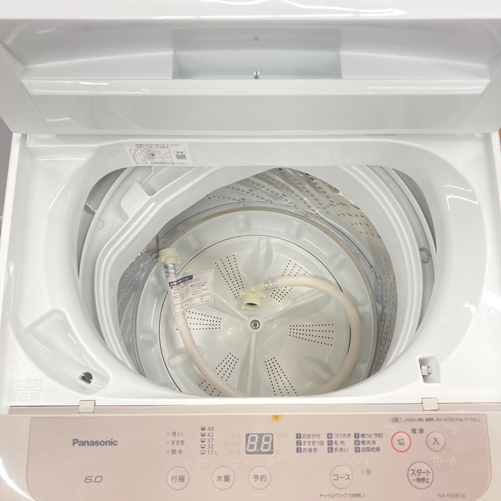 中古 6.0kg 全自動洗濯機 パナソニック NA-F60B14 2021年製造 新生活