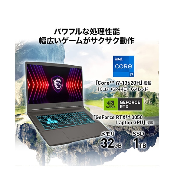 薄型軽量・メモリ32GB】【MSIストア限定】Thin-15-B13UC-6001JP