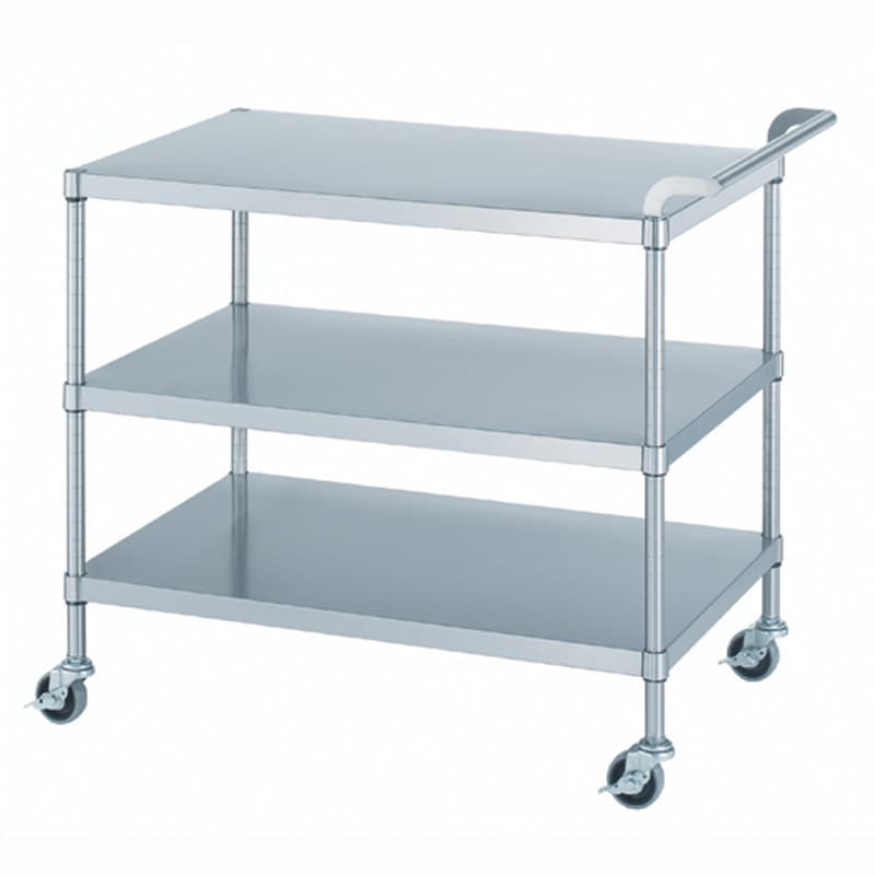 18-8ステンレスワゴン 片側ハンドル 棚2段 H800mm│CSC NET [シーズ
