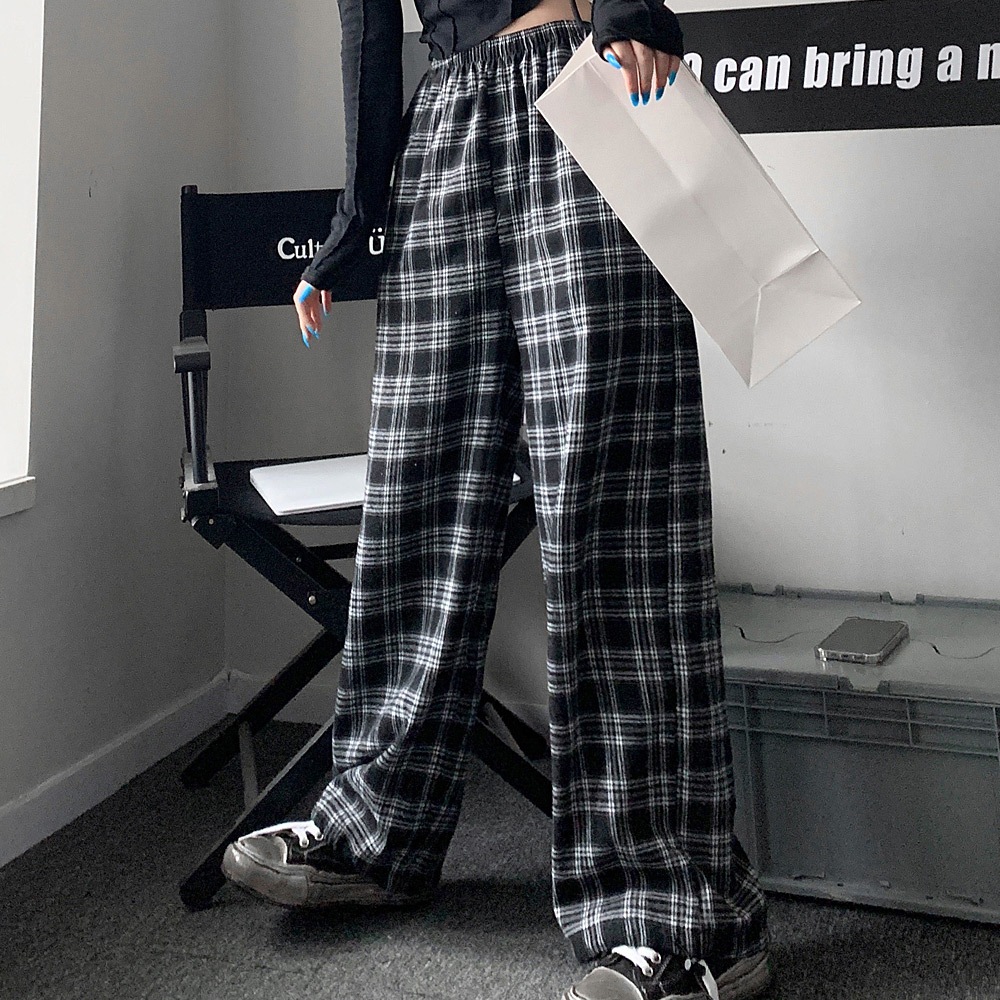 Cross charm official store | チェック ハイウエスト ワイド