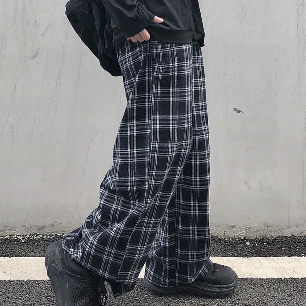 Cross charm official store | チェック ハイウエスト ワイド