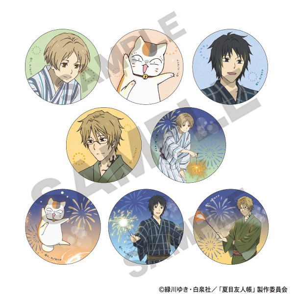 夏目友人帳 アート缶バッジ＿ニャンコ先生/紫