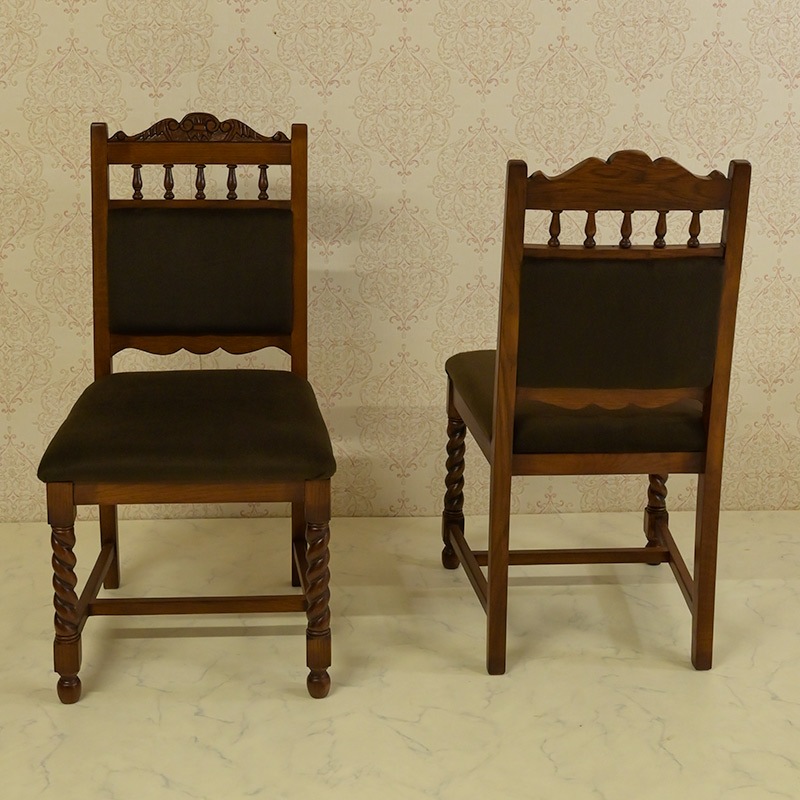 英国調 バロック風家具 ダイニングチェア オーク材使用|アンティーク調