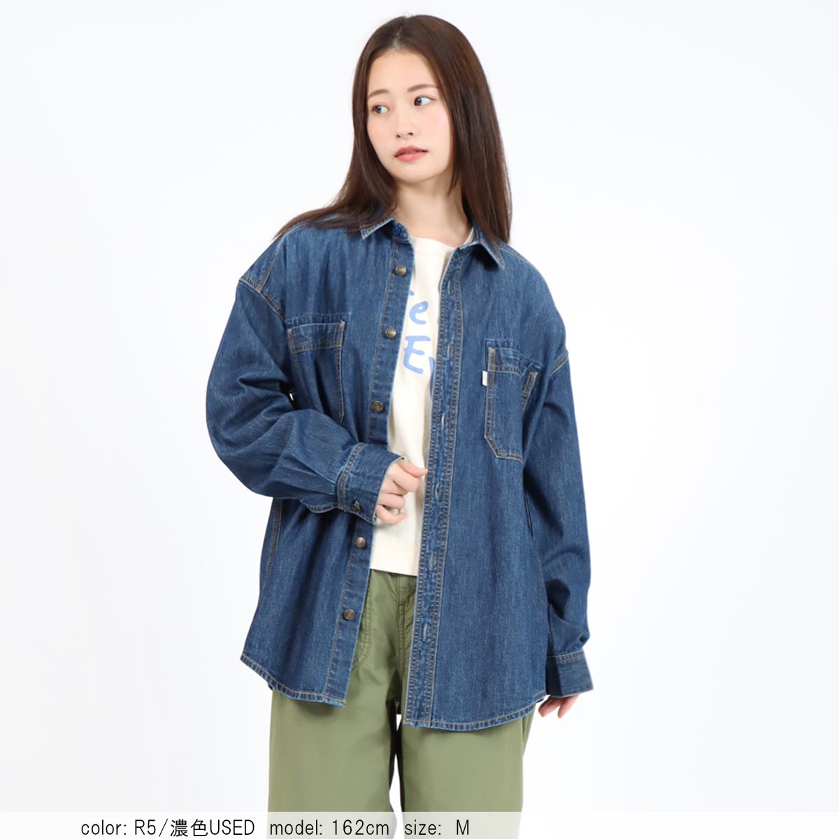 Cafetty公式】6ozライトオンスデニムシャツ｜太番手ムラ糸×2/1綾織りの