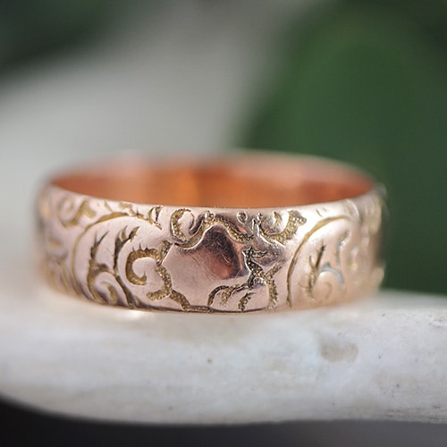 9金 手彫りエタニティ ヴィクトリアンリング