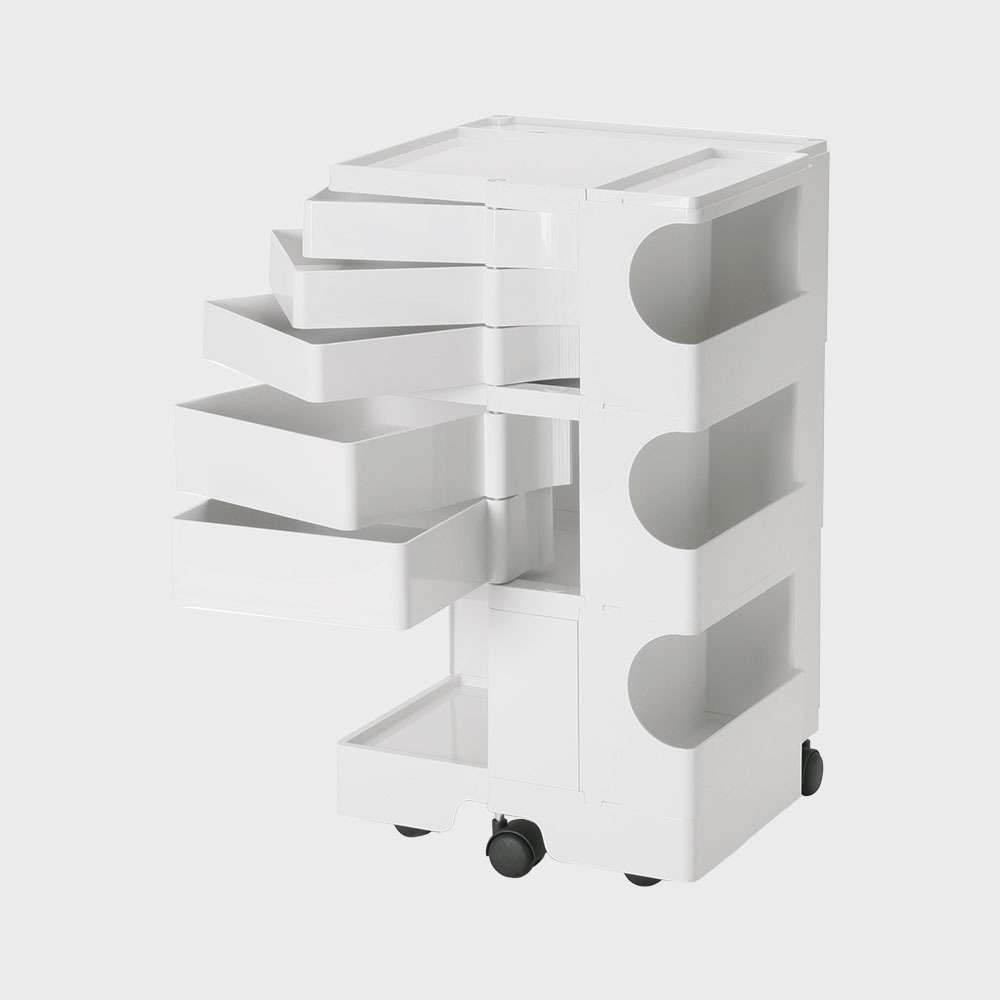 5%OFF対象】【正規品 保証2年】ボビーワゴン 3段 5トレイ 白・黒