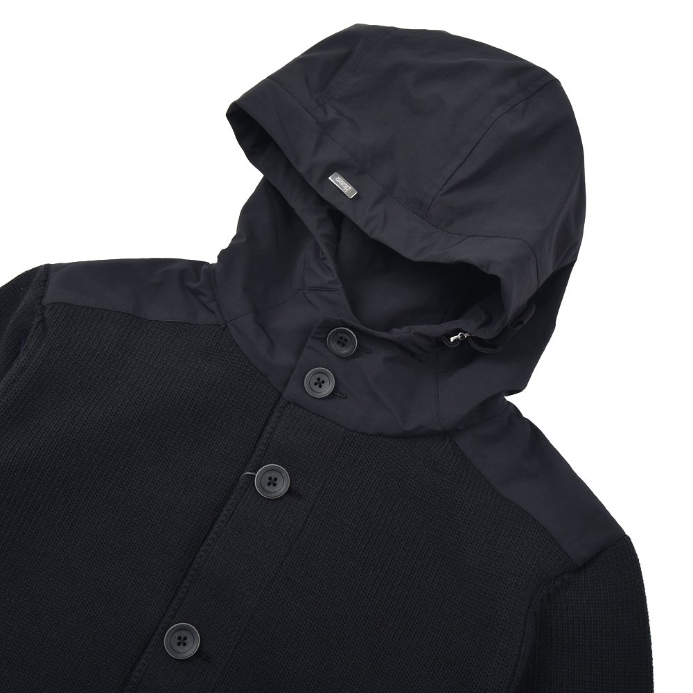 HERNO ヘルノ パフィコットン ミドルゲージ フード付 ニット 【国内