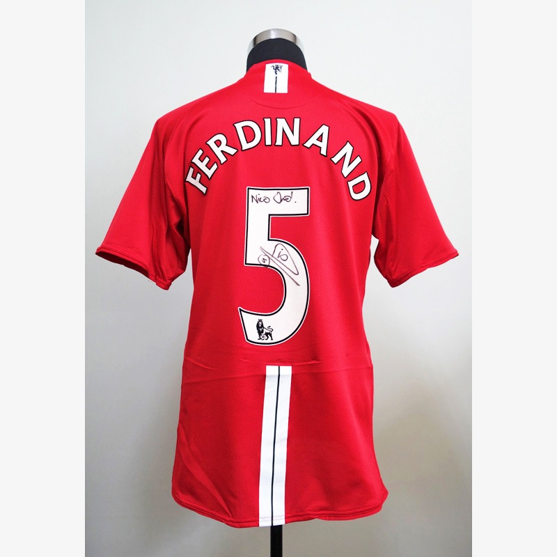ファーディナンド直筆サイン入り選手支給マンチェスターU07/09ホーム