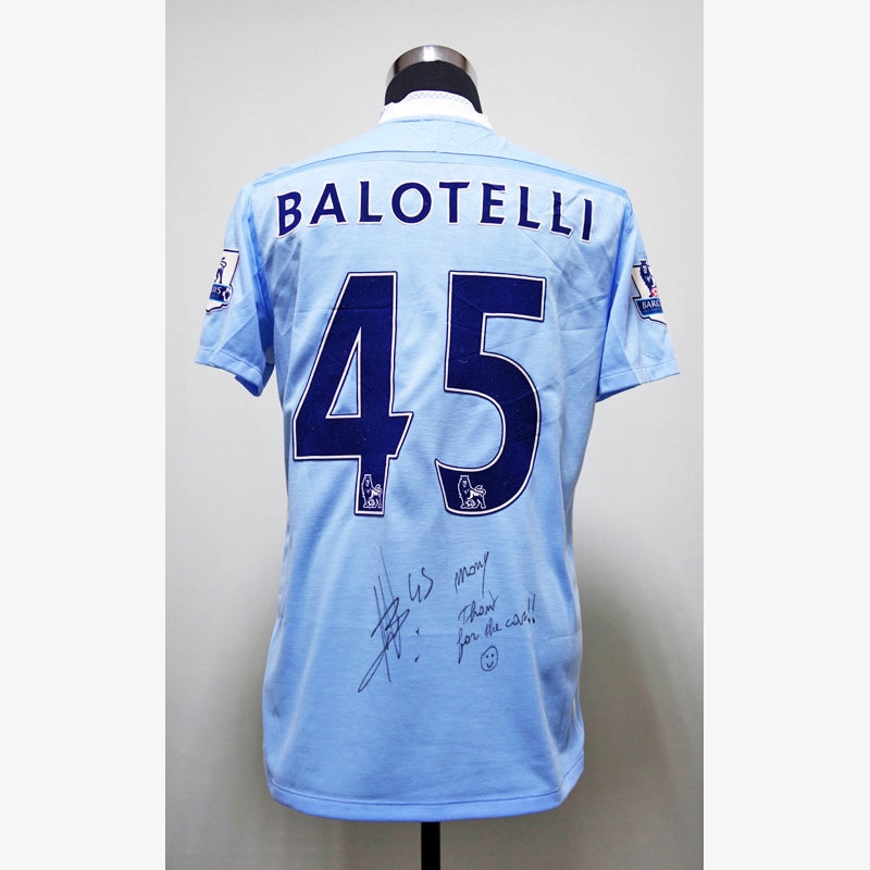 バロテッリ直筆サイン入り実使用マンチェスターC11/12ホーム