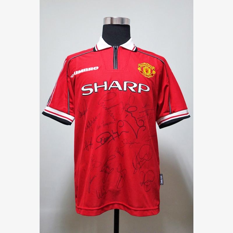 マンチェスターUマルチ直筆サイン入り99/00ホームユニフォーム | THE