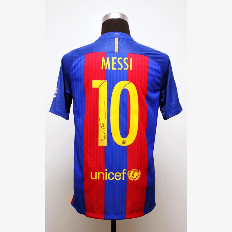 メッシ直筆サイン入りバルセロナ16/17ホームユニフォーム | THE DUGOUT