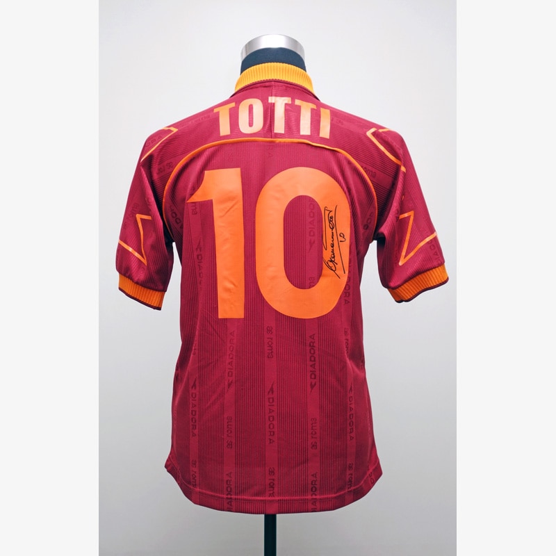 トッティ直筆サイン入りASローマ99/00オリジナルホームユニフォーム